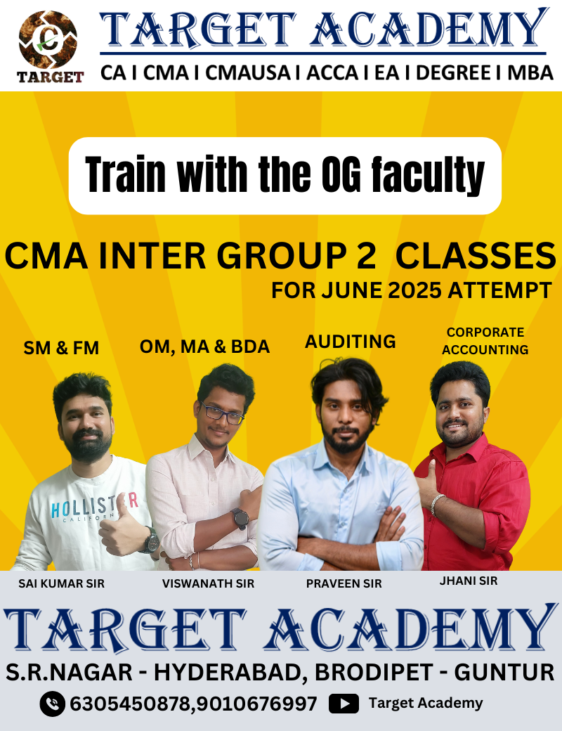 CMA INTER GROUP 2 JUNE 2025 ATTEMPT - 12 MONTHS